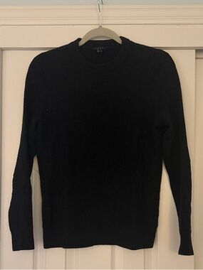 Theory Men’s Black Crewneck Merino Wool Sweater